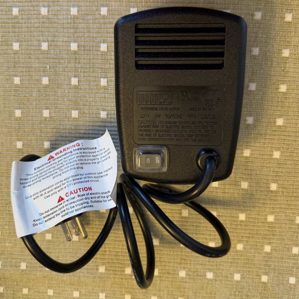 Weber Rotisserie Drive Motor 120V RPM 25/28 Open Box